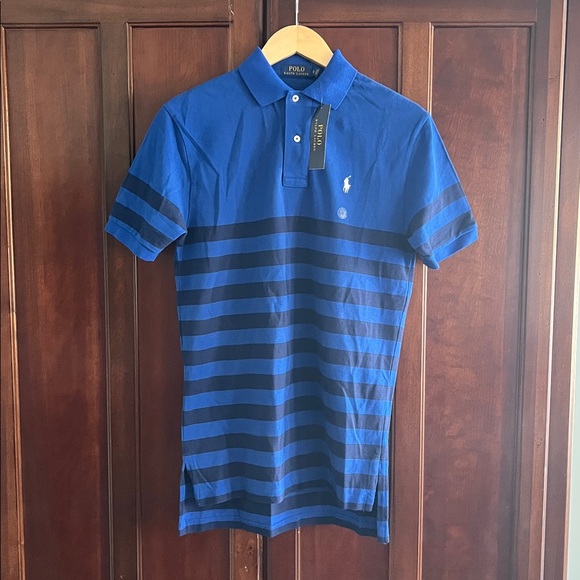 Polo Ralph Lauren Other - NWT Polo by Ralph Lauren Men's Cotton Mesh Polo Shirt. Royal/Navy Blue Stripes.